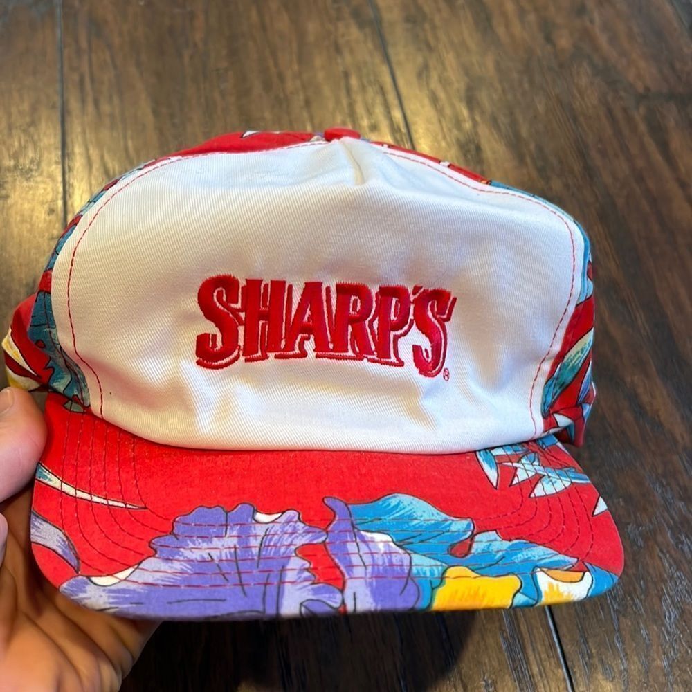 Vintage USA Sharp's Beer by Miller Brewery Floral Embroidered Snapback Hat/Cap